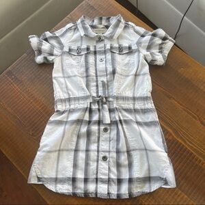 Baby kid Dress button down 9/12 months Burberry short sleeves white black